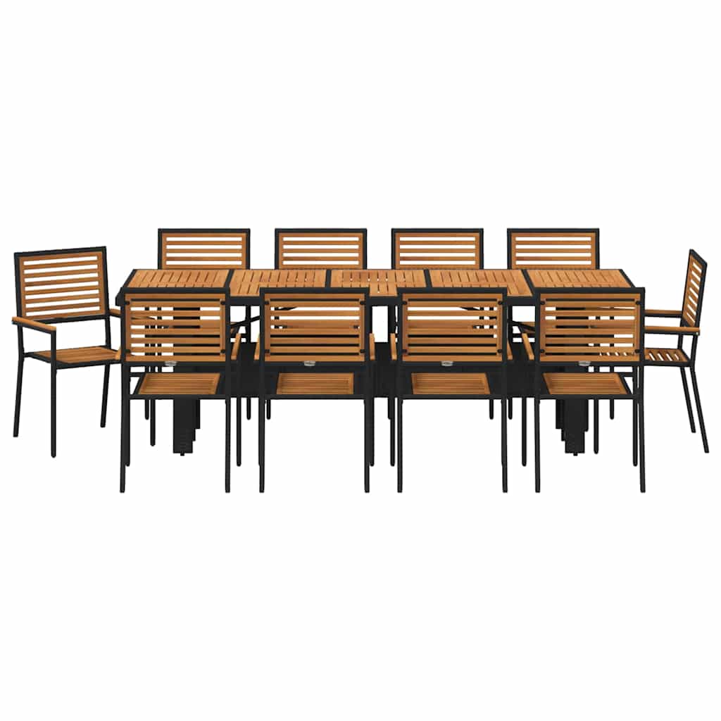 Have Spisebordssæt 11 pcs Sort 240 x 90 x 75 cm polyrattan