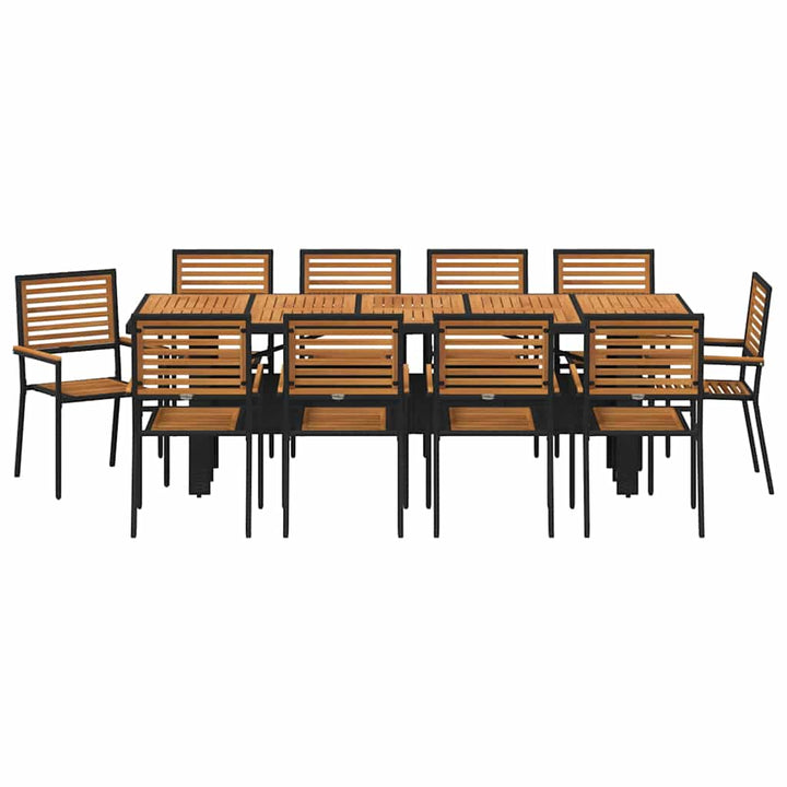 Have Spisebordssæt 11 pcs Sort 240 x 90 x 75 cm polyrattan