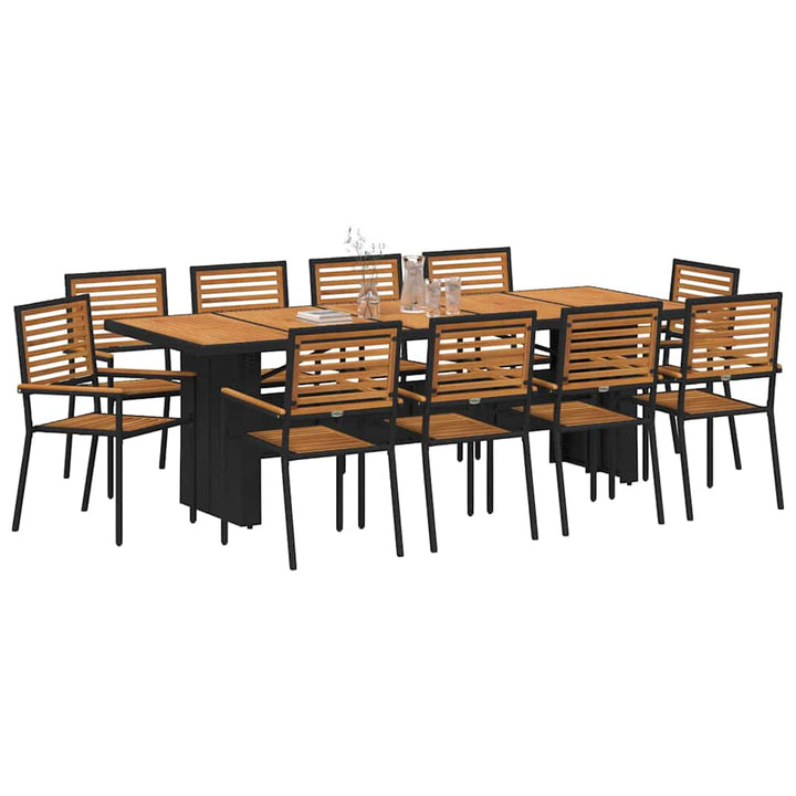 Have Spisebordssæt 11 pcs Sort 240 x 90 x 75 cm polyrattan
