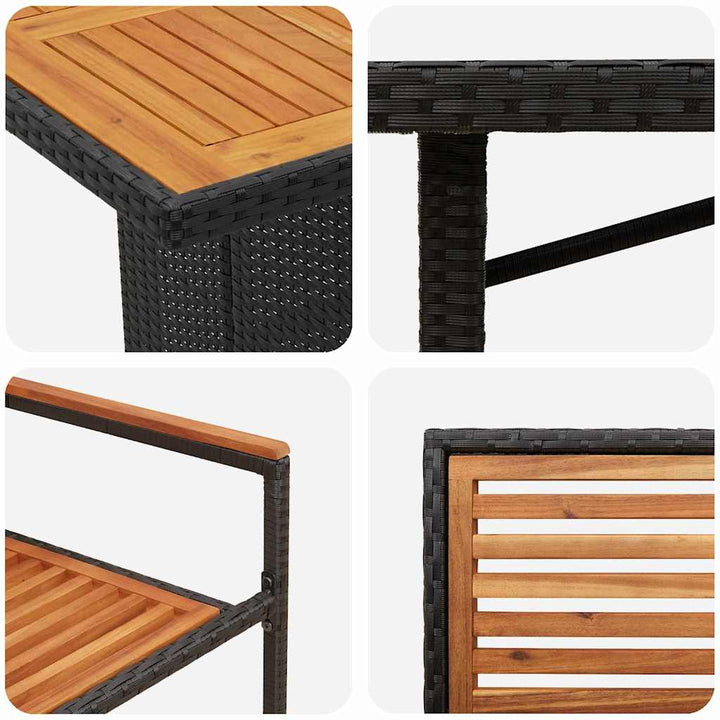 Have Spisebordssæt 7 pcs Sort 190 x 80 x 75 cm polyrattan