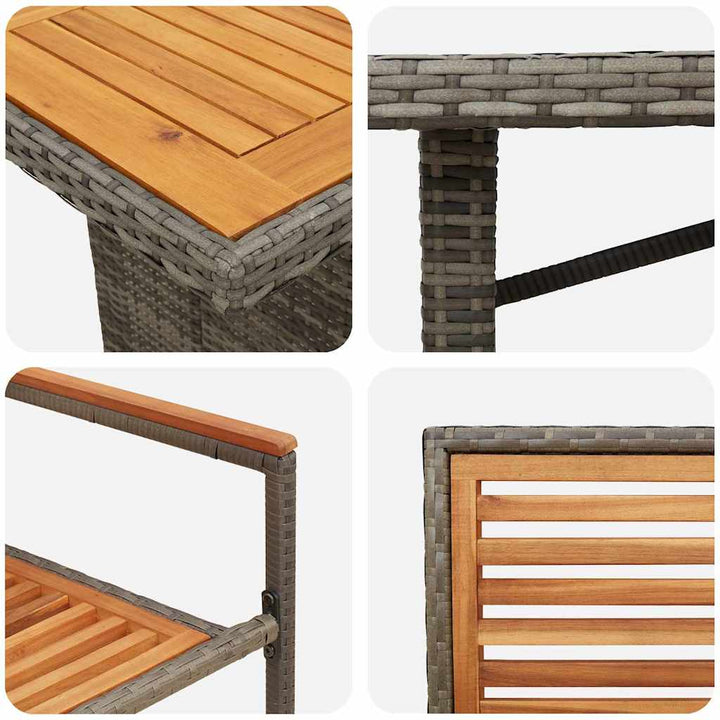 Have Spisebordssæt 7 pcs Grå 190 x 80 x 75 cm polyrattan