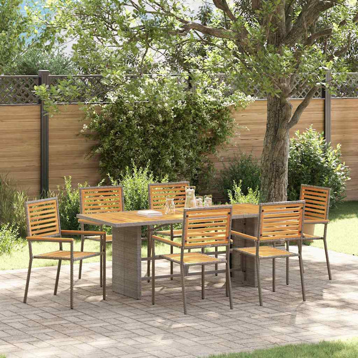 Have Spisebordssæt 7 pcs Grå 190 x 80 x 75 cm polyrattan
