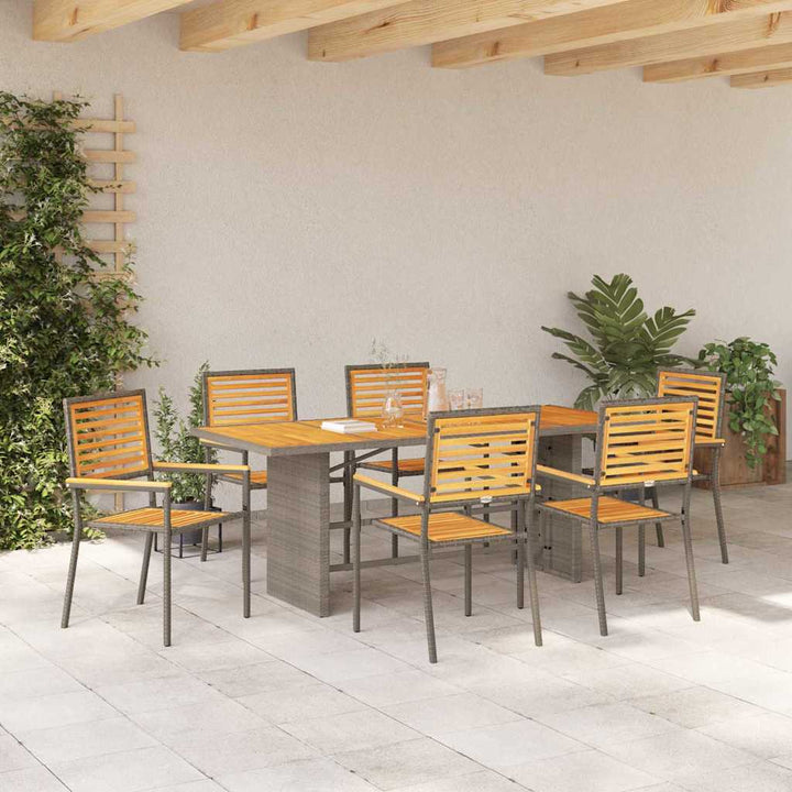 Have Spisebordssæt 7 pcs Grå 190 x 80 x 75 cm polyrattan