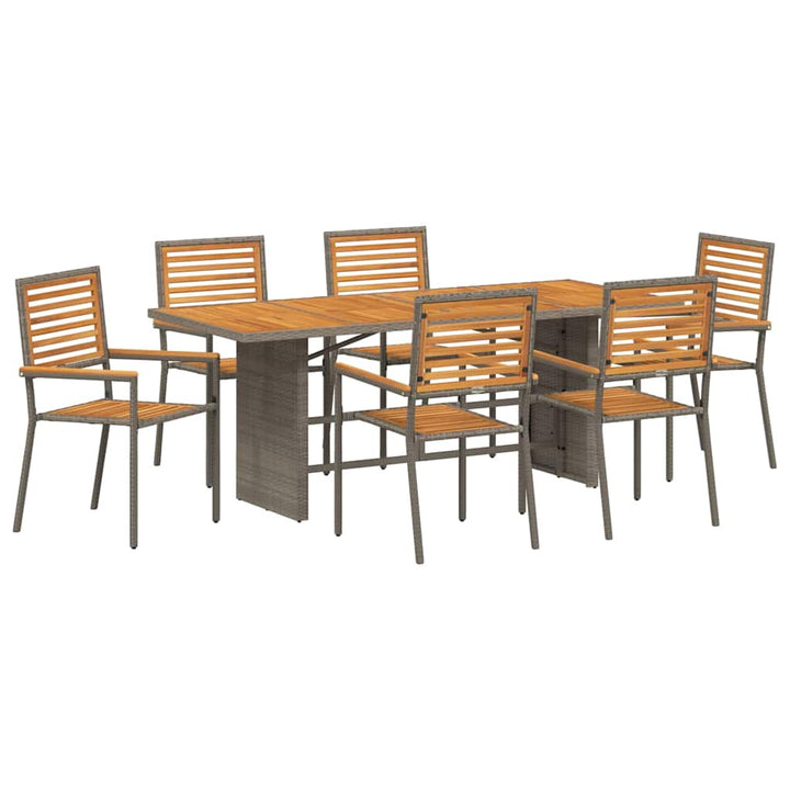 Have Spisebordssæt 7 pcs Grå 190 x 80 x 75 cm polyrattan
