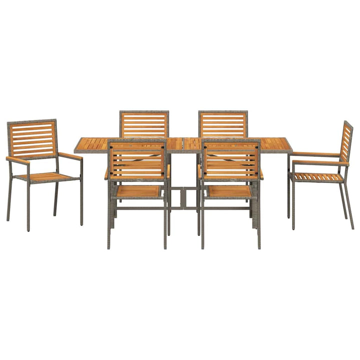 Have Spisebordssæt 7 pcs Grå 190 x 80 x 75 cm polyrattan