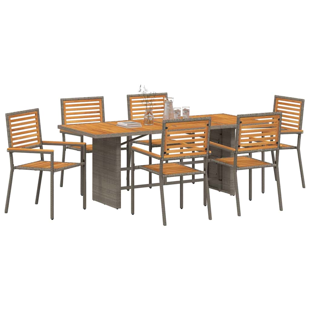 Have Spisebordssæt 7 pcs Grå 190 x 80 x 75 cm polyrattan