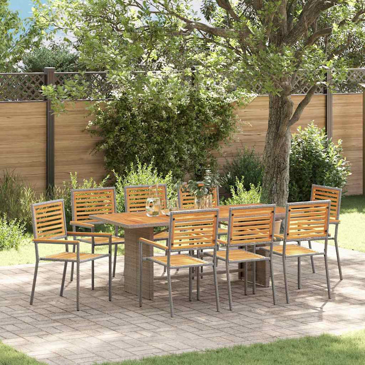 Have Spisebordssæt 9 pcs Grå 190 x 80 x 75 cm polyrattan