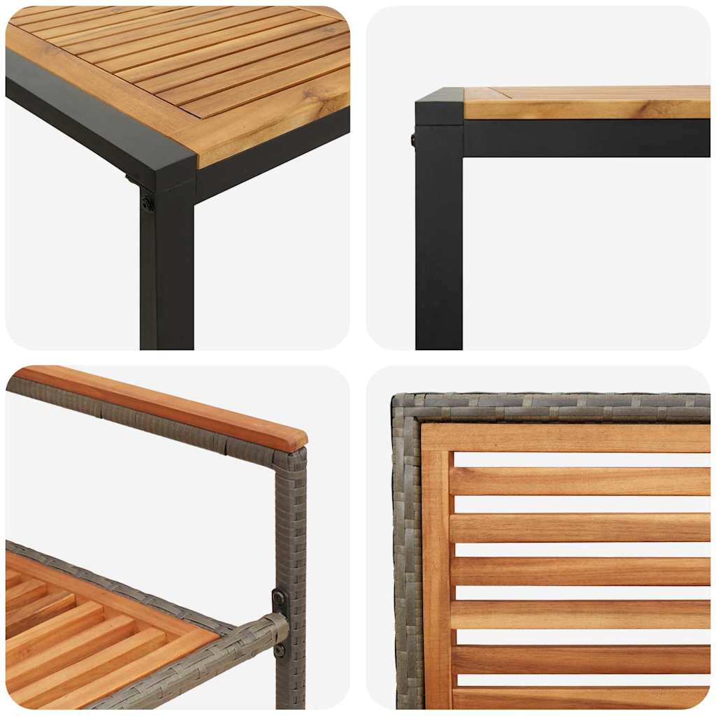 Have Spisebordssæt 5 pcs Grå og Træ 140 x 80 x 75 cm polyrattan
