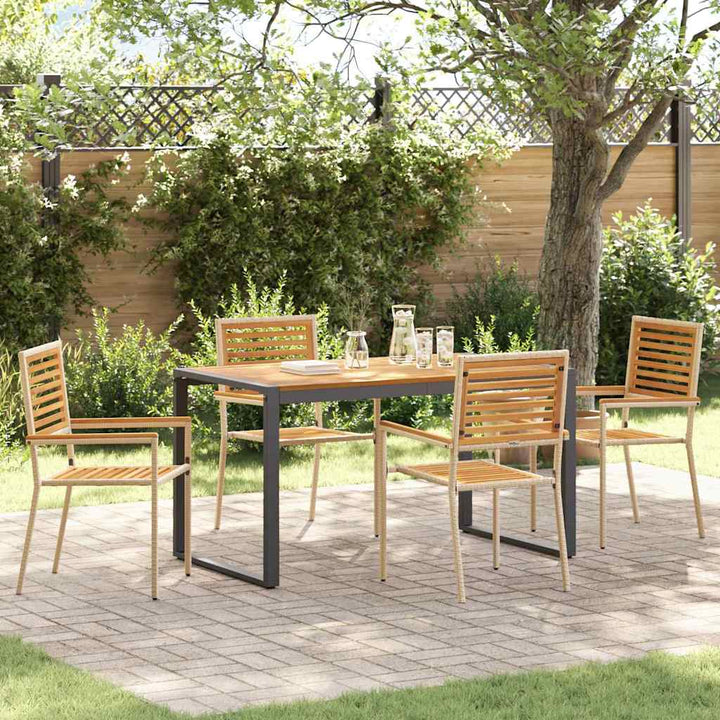 Have Spisebordssæt 5 pcs Beige 140 x 80 x 75 cm polyrattan