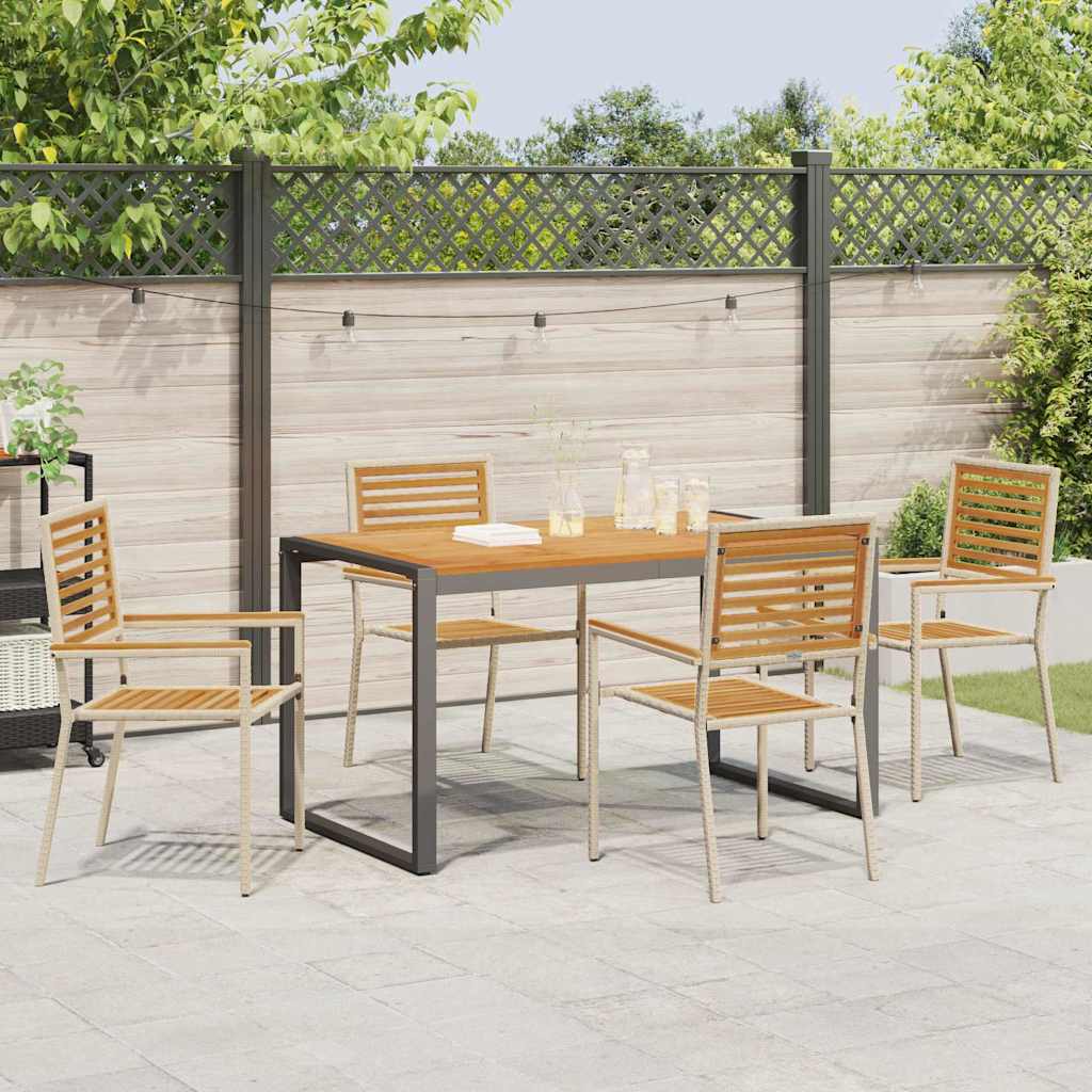 Have Spisebordssæt 5 pcs Beige 140 x 80 x 75 cm polyrattan