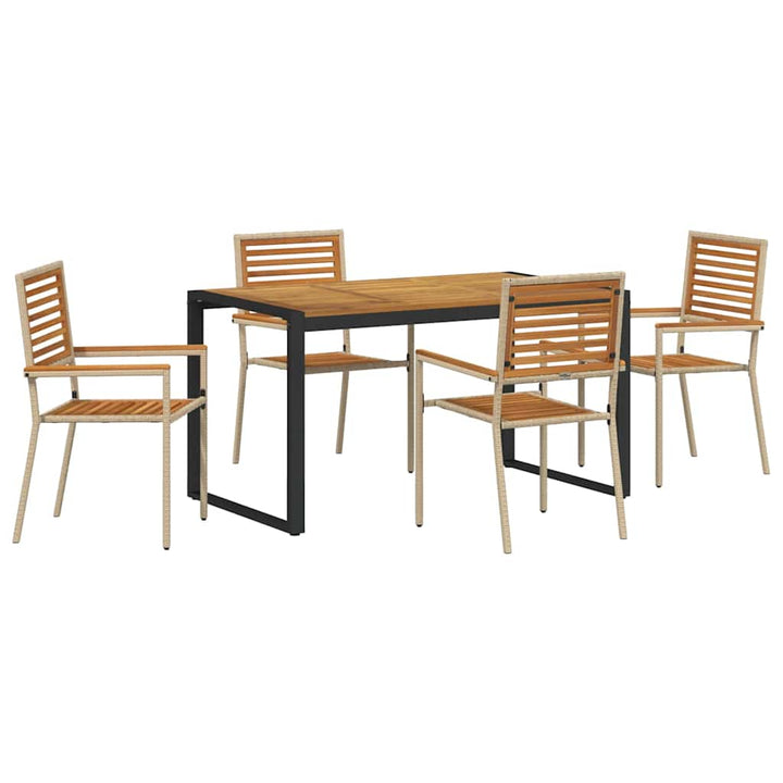 Have Spisebordssæt 5 pcs Beige 140 x 80 x 75 cm polyrattan