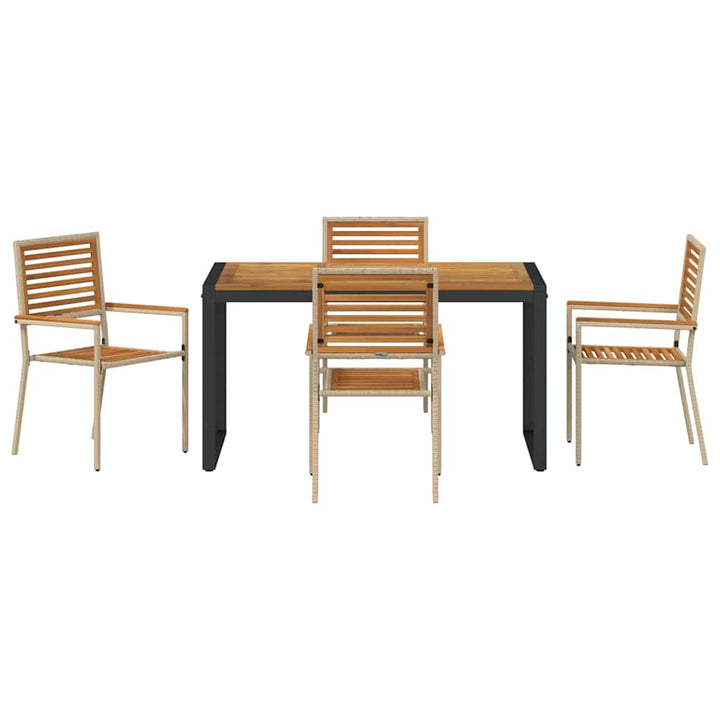 Have Spisebordssæt 5 pcs Beige 140 x 80 x 75 cm polyrattan