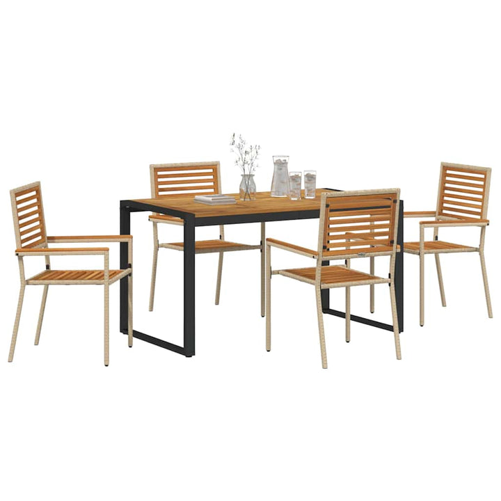 Have Spisebordssæt 5 pcs Beige 140 x 80 x 75 cm polyrattan