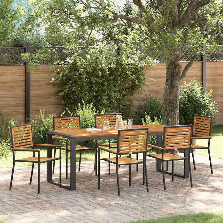 Have Spisebordssæt 7 pcs Sort 200 x 80 x 75 cm polyrattan