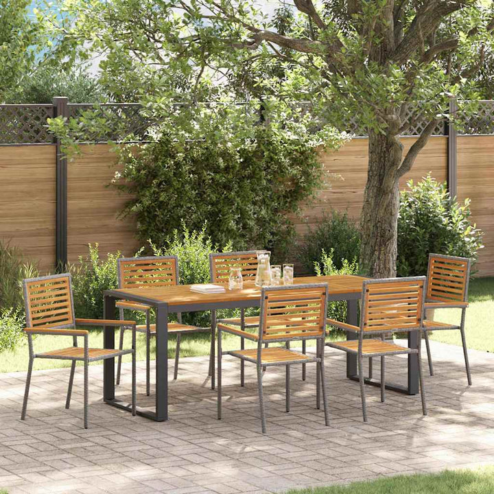 Have Spisebordssæt 7 pcs Grå 200 x 80 x 75 cm polyrattan