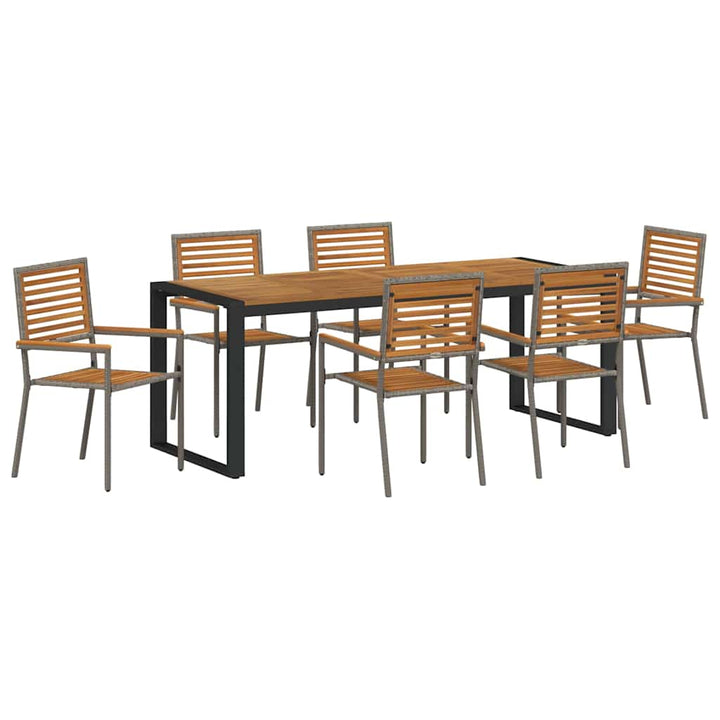 Have Spisebordssæt 7 pcs Grå 200 x 80 x 75 cm polyrattan