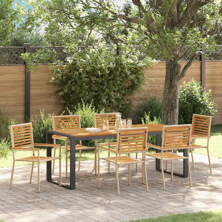 Have Spisebordssæt 7 pcs Beige og Brun 200 x 80 x 75 cm