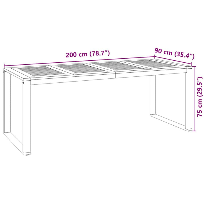 Have Spisebordssæt 9 pcs Grå og Træ 200 x 80 x 75 cm polyrattan
