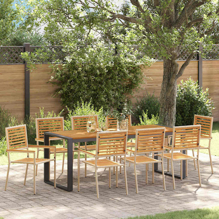Have Spisebordssæt 9 pcs Beige 200 x 80 x 75 cm polyrattan