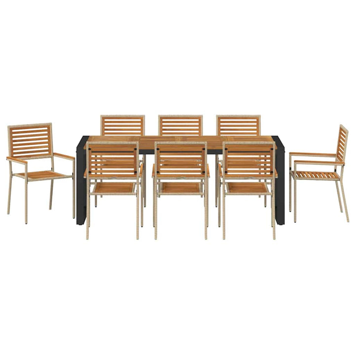 Have Spisebordssæt 9 pcs Beige 200 x 80 x 75 cm polyrattan