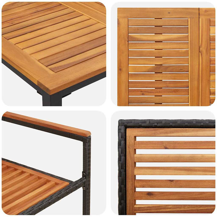 Have Spisebordssæt 5 pcs Sort 150 x 90 x 75 cm polyrattan