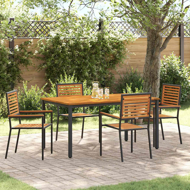 Have Spisebordssæt 5 pcs Sort 150 x 90 x 75 cm polyrattan