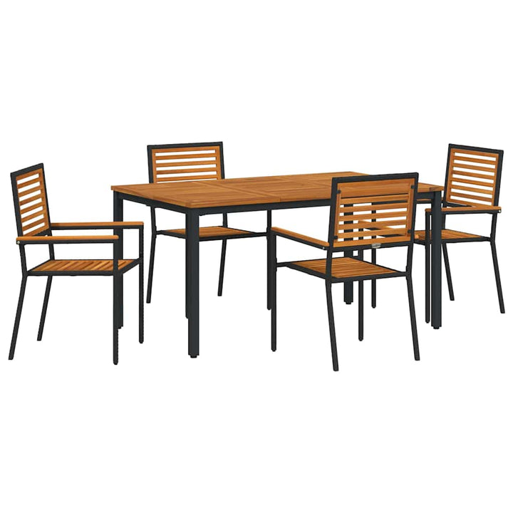 Have Spisebordssæt 5 pcs Sort 150 x 90 x 75 cm polyrattan