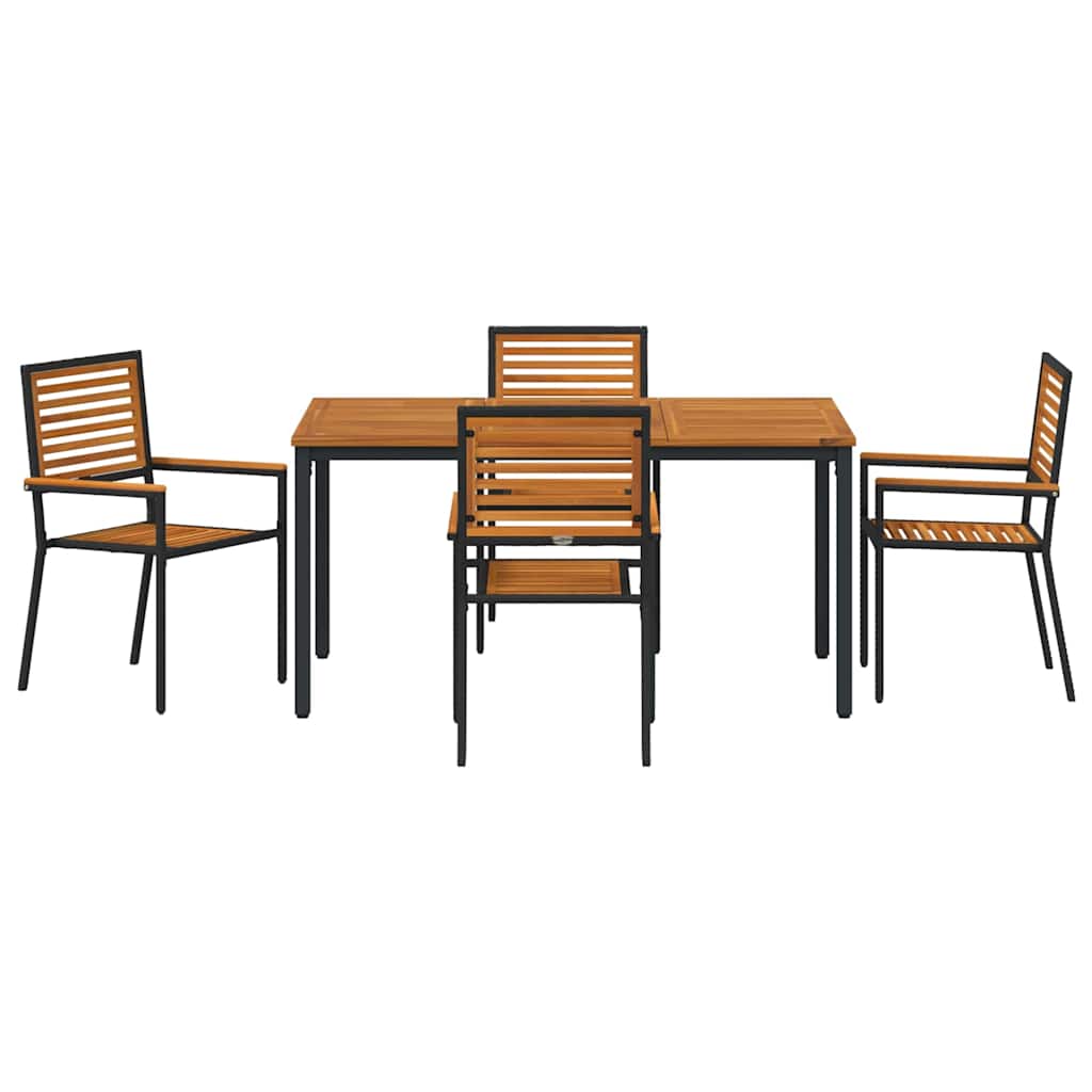 Have Spisebordssæt 5 pcs Sort 150 x 90 x 75 cm polyrattan