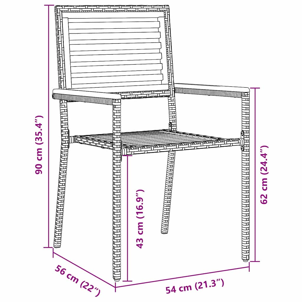 Have Spisebordssæt 5 pcs Sort 150 x 90 x 75 cm polyrattan