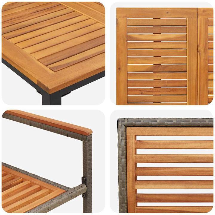 Have Spisebordssæt 5 pcs Grå 150 x 90 x 75 cm polyrattan