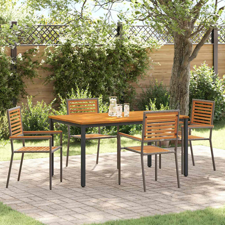 Have Spisebordssæt 5 pcs Grå 150 x 90 x 75 cm polyrattan