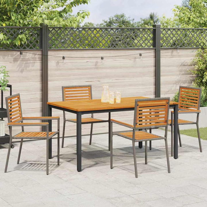 Have Spisebordssæt 5 pcs Grå 150 x 90 x 75 cm polyrattan