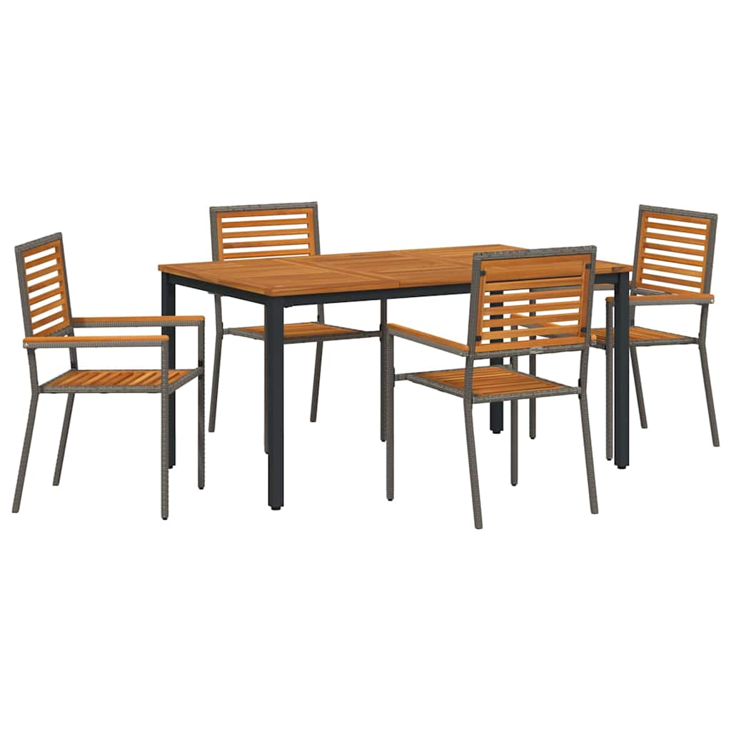 Have Spisebordssæt 5 pcs Grå 150 x 90 x 75 cm polyrattan