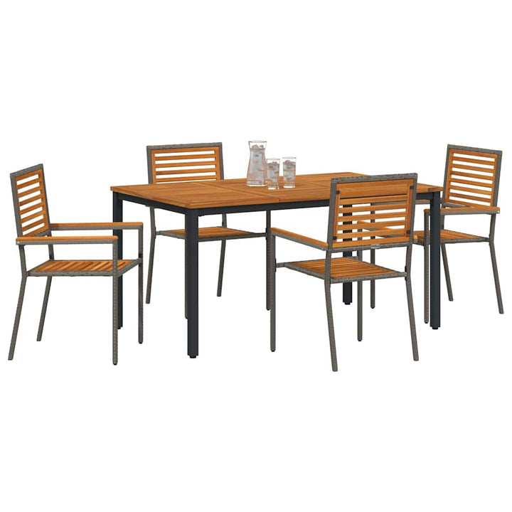 Have Spisebordssæt 5 pcs Grå 150 x 90 x 75 cm polyrattan