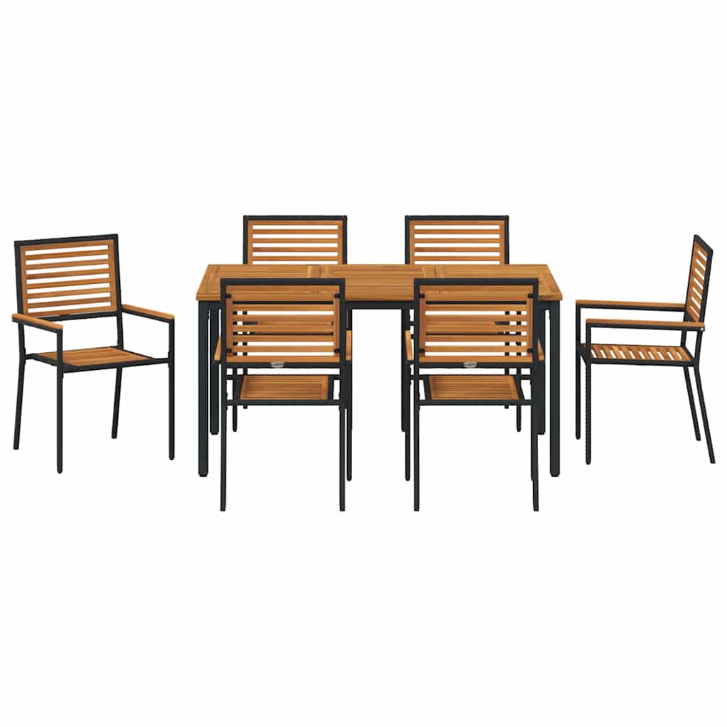Have Spisebordssæt 7 pcs Sort 150 x 90 x 75 cm polyrattan