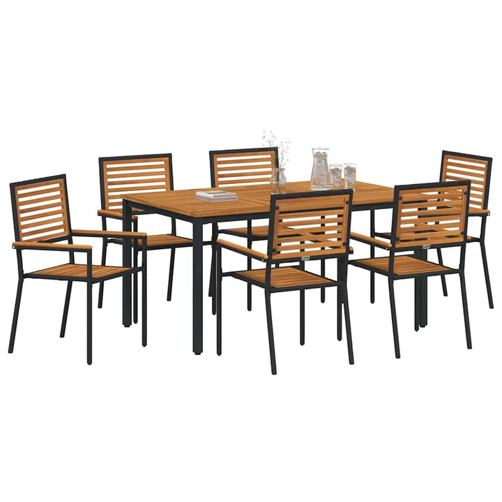 Have Spisebordssæt 7 pcs Sort 150 x 90 x 75 cm polyrattan