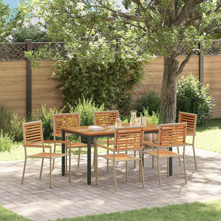 Have Spisebordssæt 7 pcs Beige og Brun 150 x 90 x 75 cm