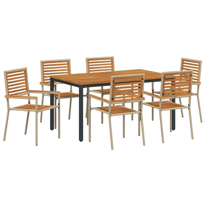 Have Spisebordssæt 7 pcs Beige og Brun 150 x 90 x 75 cm