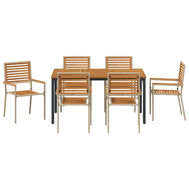 Have Spisebordssæt 7 pcs Beige og Brun 150 x 90 x 75 cm