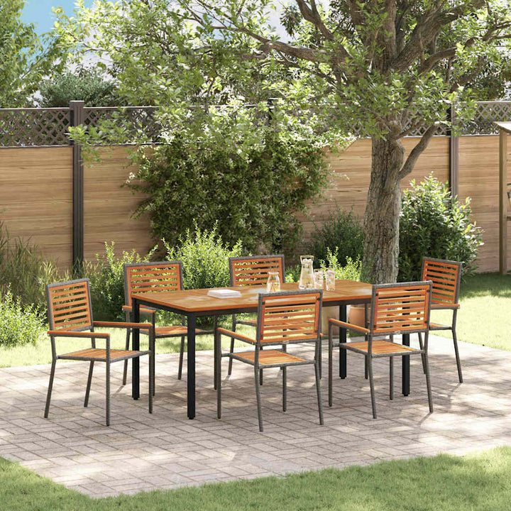 Have Spisebordssæt 7 pcs Grå 180 x 90 x 75 cm polyrattan