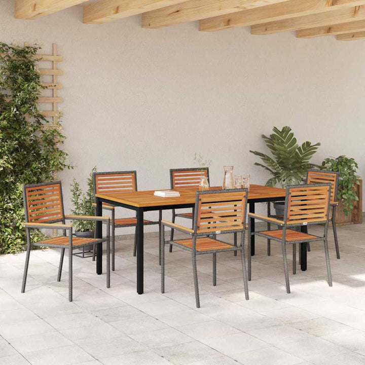 Have Spisebordssæt 7 pcs Grå 180 x 90 x 75 cm polyrattan