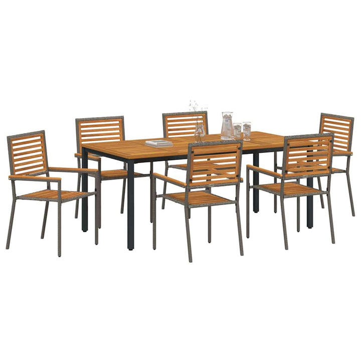 Have Spisebordssæt 7 pcs Grå 180 x 90 x 75 cm polyrattan