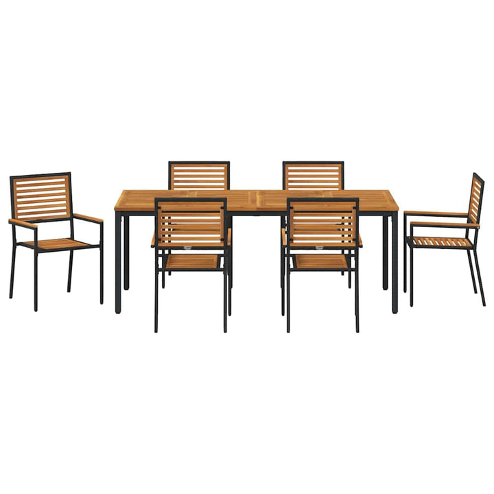 Have Spisebordssæt 7 pcs Sort 200 x 100 x 75 cm polyrattan