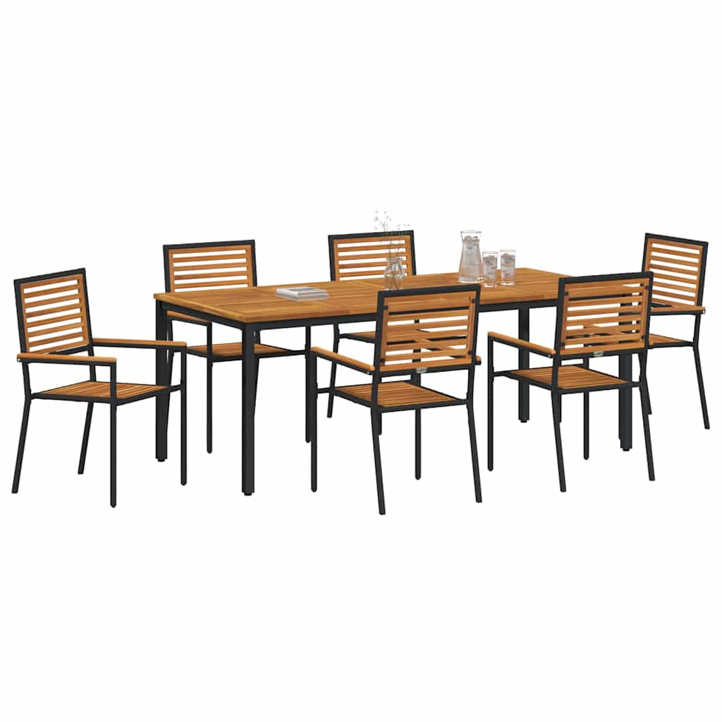 Have Spisebordssæt 7 pcs Sort 200 x 100 x 75 cm polyrattan