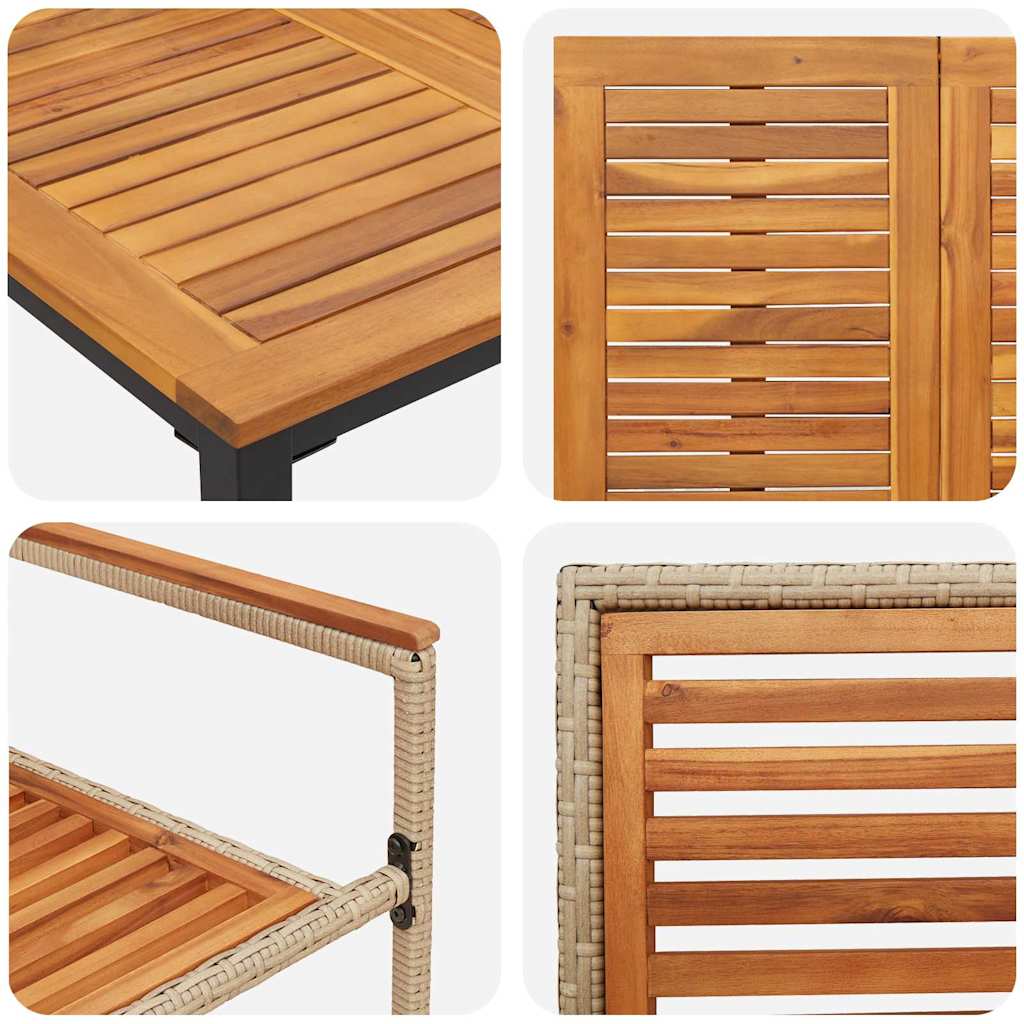 Have Spisebordssæt 7 pcs Beige og Brun 200 x 100 x 75 cm