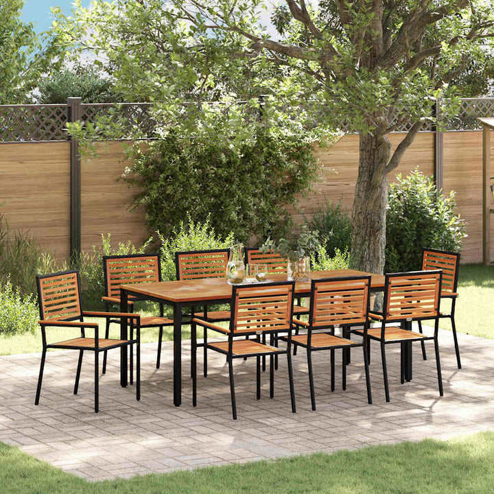 Have Spisebordssæt 9 pcs Sort 200 x 100 x 75 cm polyrattan