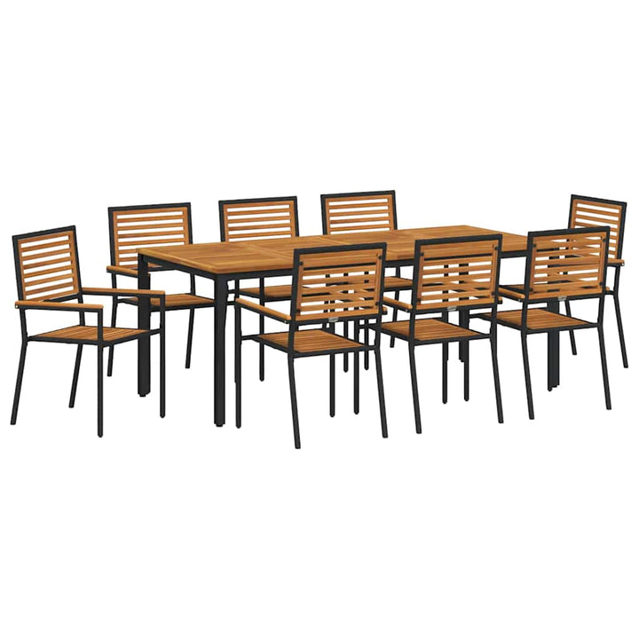 Have Spisebordssæt 9 pcs Sort 200 x 100 x 75 cm polyrattan