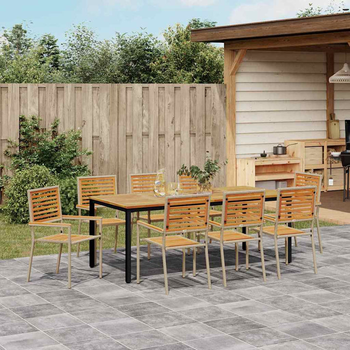 Have Spisebordssæt 9 pcs Beige 200 x 100 x 75 cm polyrattan