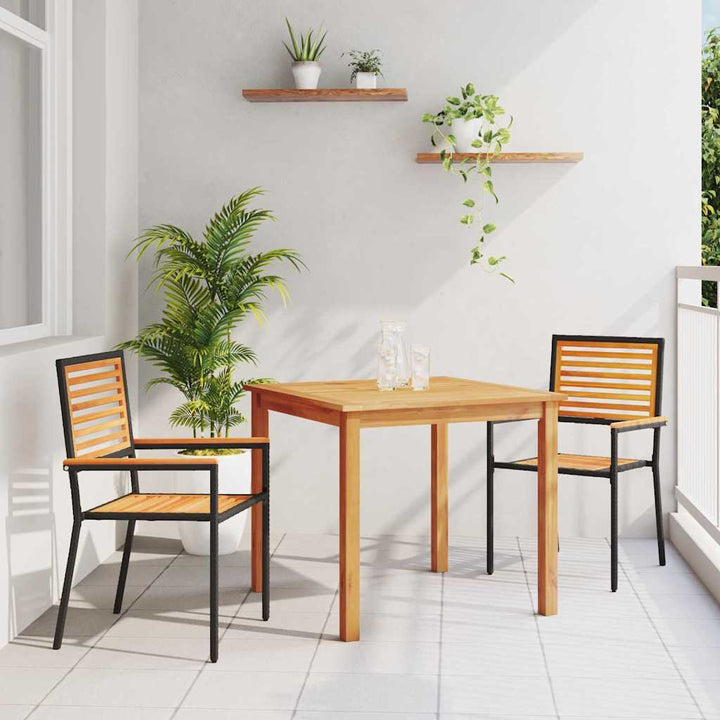 Have Spisebordssæt 3 pcs Sort Poly rattan