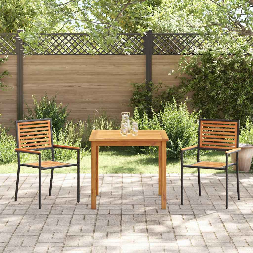 Have Spisebordssæt 3 pcs Sort Poly rattan